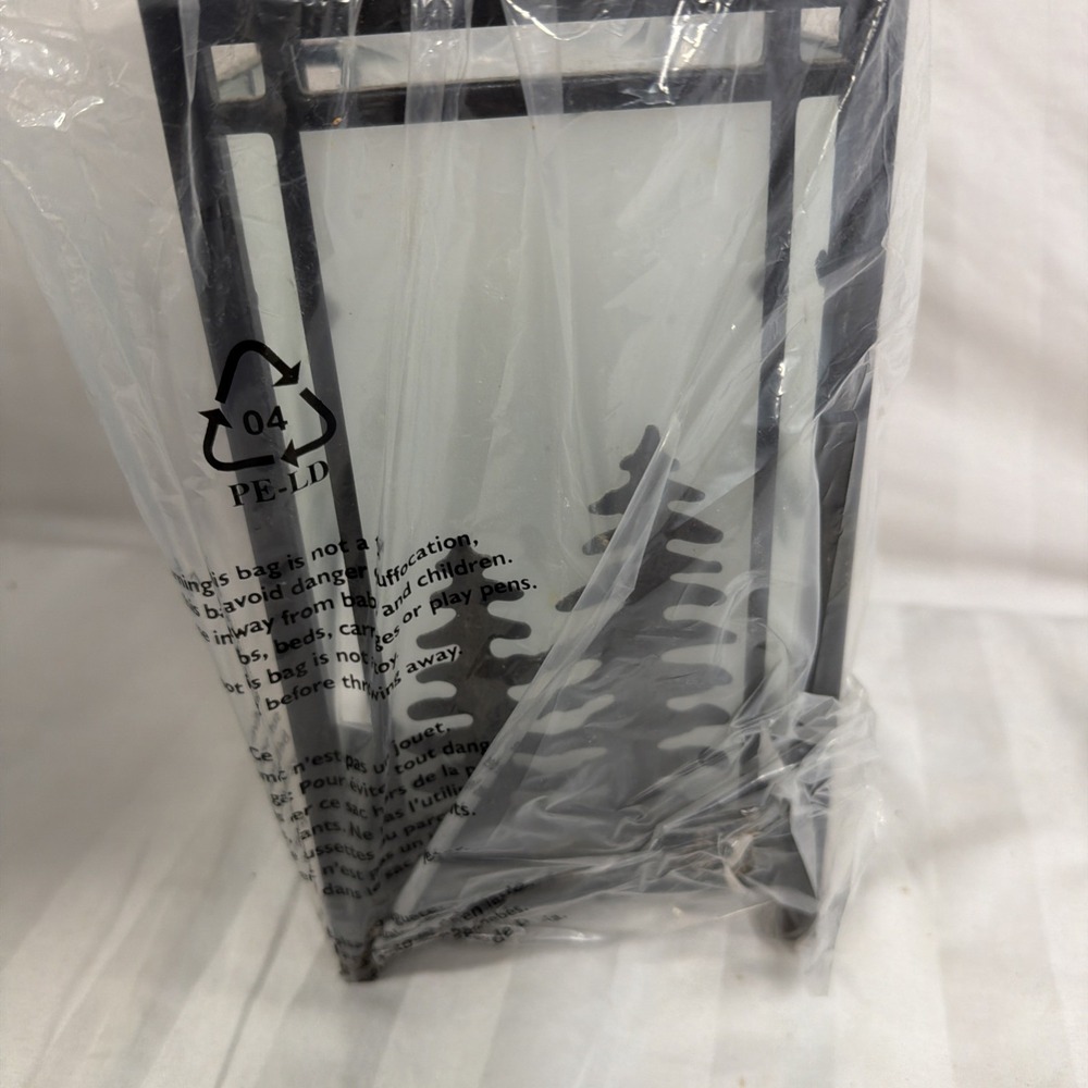 PartyLite Rustic Moose Pine Tree Metal Glass Candle Holder, Freestanding P8621 - Picture 4 of 7